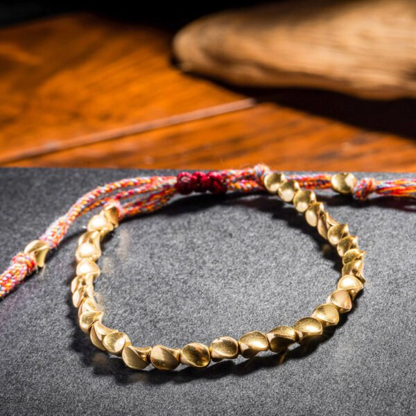 Tibetan Copper Beads Bracelet Handmade - For Healing, Strength & Protection - Image 2