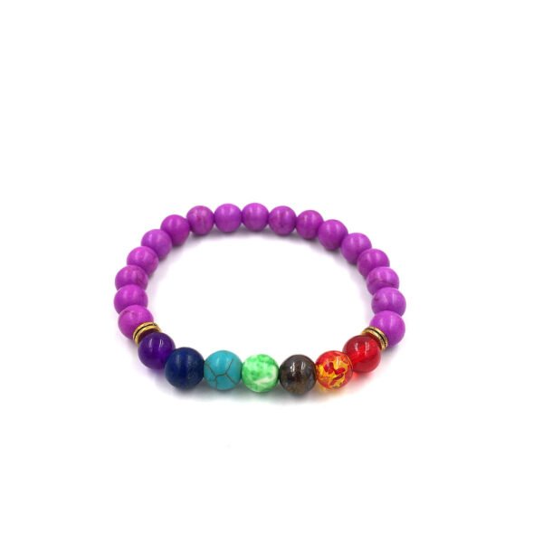 Agate molten rock 8mm energy volcanic stone chakra colorful beads bracelet string - Image 3