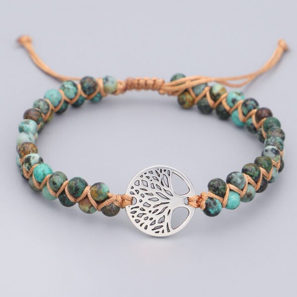 Woven Twine Double Tree of Life Yoga Bracelet - Image 2