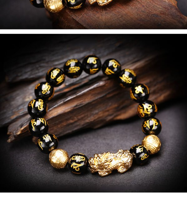 Feng Shui Bracelet - Pixiu Black Obsidian Bracelet for Wealth - Image 3
