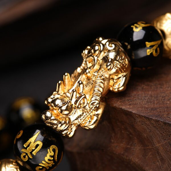 Feng Shui Bracelet - Pixiu Black Obsidian Bracelet for Wealth - Image 2