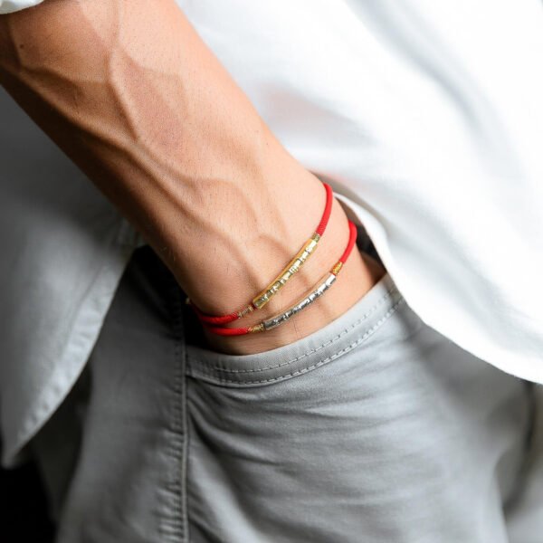 Tibetan Red String Bracelet - Buddhist Lucky Charm - Image 3