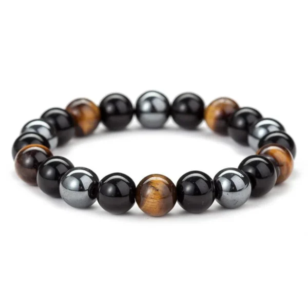Triple Protection Bracelet - Tiger’s Eye, Obsidian, Hematite - Image 5