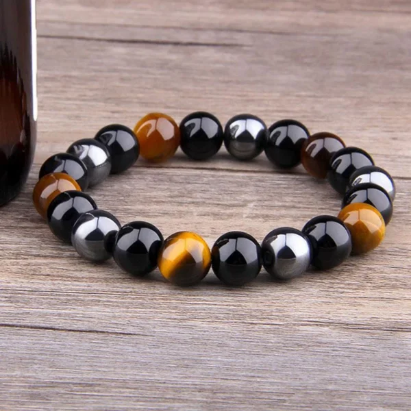Triple Protection Bracelet - Tiger’s Eye, Obsidian, Hematite - Image 6