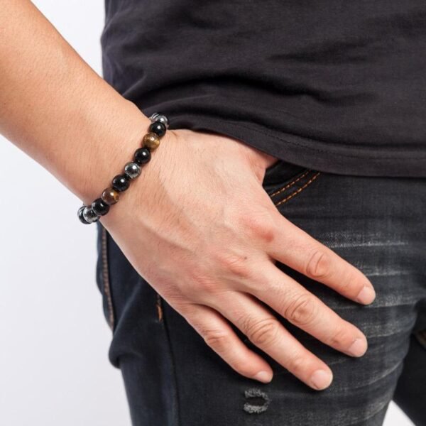 Triple Protection Bracelet - Tiger’s Eye, Obsidian, Hematite - Image 7