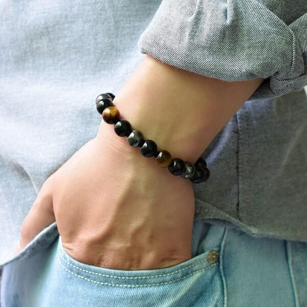 Triple Protection Bracelet - Tiger’s Eye, Obsidian, Hematite - Image 8