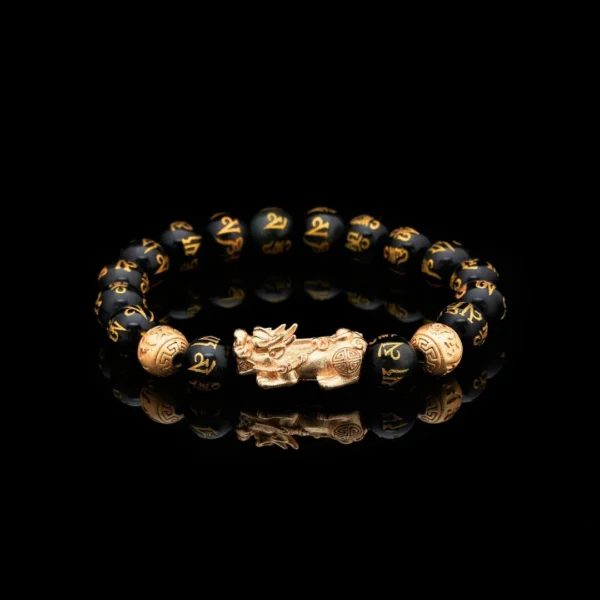 Feng Shui Bracelet - Pixiu Black Obsidian Bracelet for Wealth