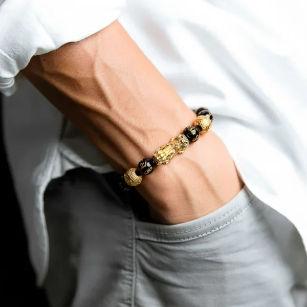 Feng Shui Bracelet - Pixiu Black Obsidian Bracelet for Wealth - Image 3
