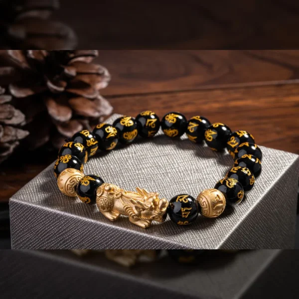 Feng Shui Bracelet - Pixiu Black Obsidian Bracelet for Wealth - Image 7