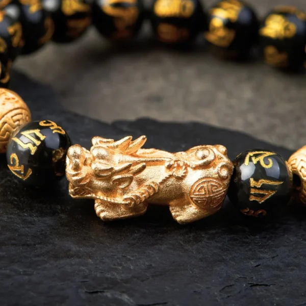 Feng Shui Bracelet - Pixiu Black Obsidian Bracelet for Wealth - Image 6