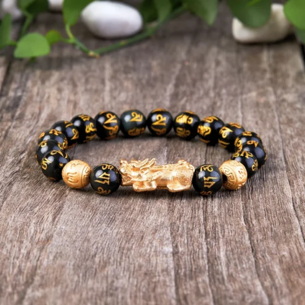 Feng Shui Bracelet - Pixiu Black Obsidian Bracelet for Wealth - Image 5