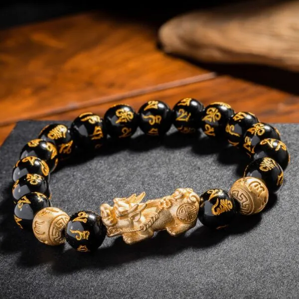 Feng Shui Bracelet - Pixiu Black Obsidian Bracelet for Wealth - Image 4