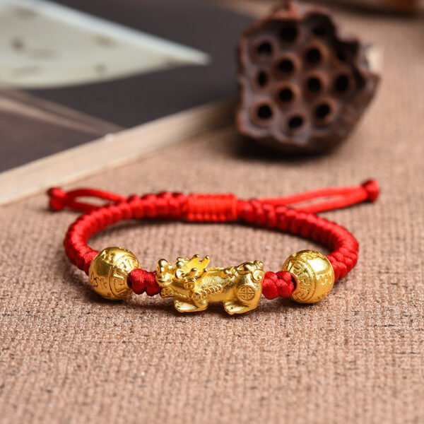 Ethnic Style Hand-woven Red Rope Mantra Bracelet - Image 3