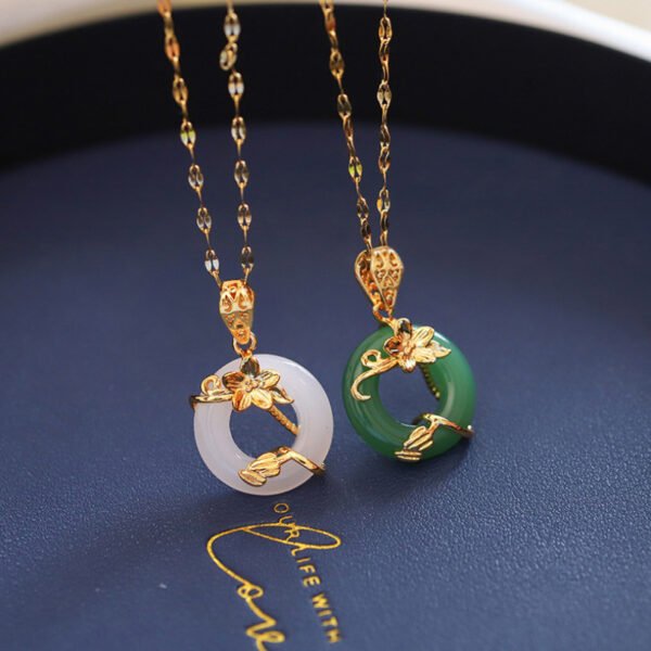 Japanese And Korean Lotus Leaves Lovers Necklace - Image 4
