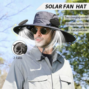 Solar Fan Hat Usb Rechargeable Fan UV Protection
