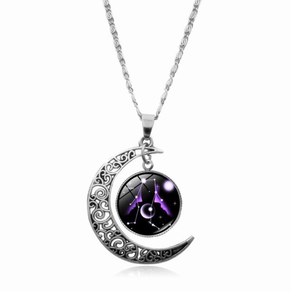 Starry Sky Twelve Constellations Time Gemstone Necklace Women - Image 3