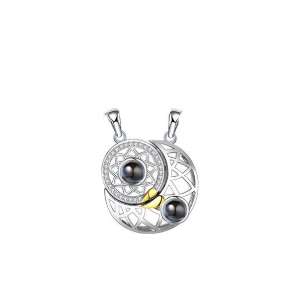 Sun Moon Shape Couple Personalized Necklaces Wedding Birthday Jewelry  Languages I Love You Projection Pendant Necklace Gifts - Image 7