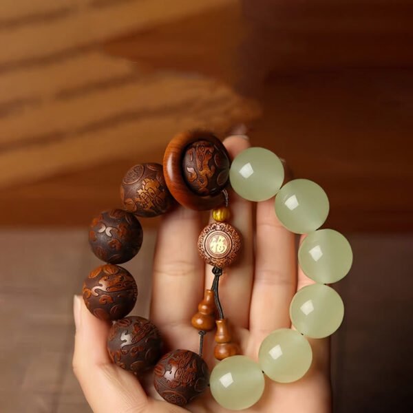 FREE Today: Cure and Warmth Sappan Wood Engraving PiXiu Fu Character Bracelet