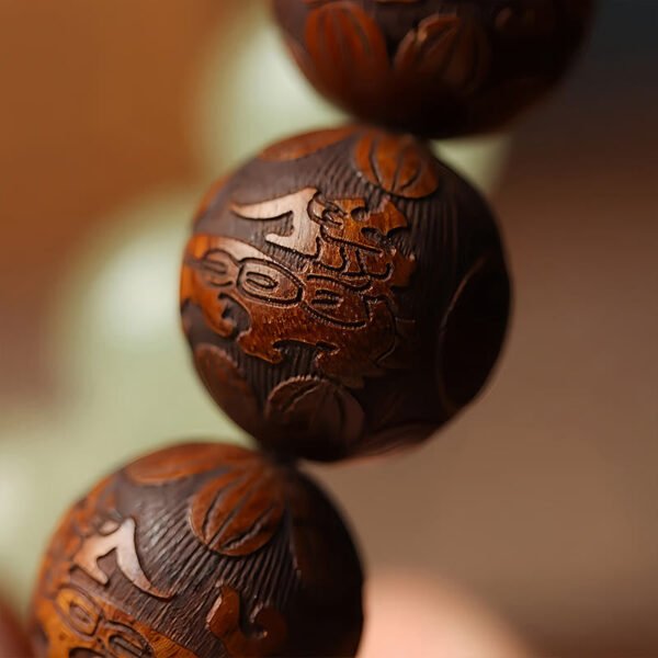 FREE Today: Cure and Warmth Sappan Wood Engraving PiXiu Fu Character Bracelet - Image 7
