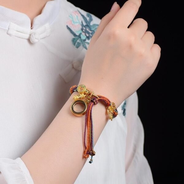 Hand-woven Cycle Tibetan Carrying Strap Bracelet - Image 4
