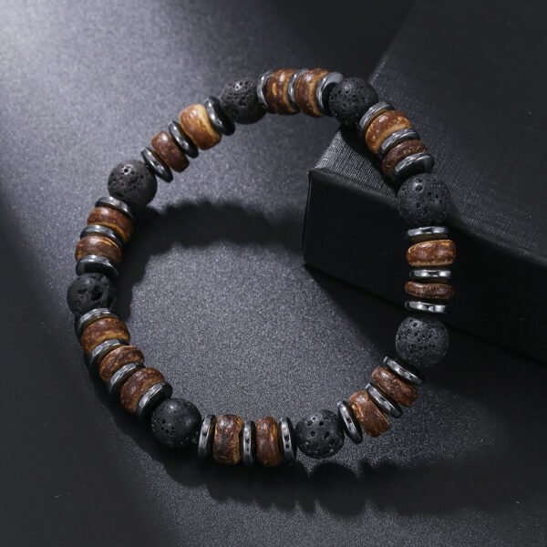 Mixed Wear 8mm Wood Spacer Hematite Bracelet - Image 10
