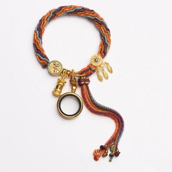 Hand-woven Cycle Tibetan Carrying Strap Bracelet - Image 2