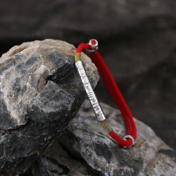 Tibetan Buddhist Handmade Mani Mantra Lucky Red String Bracelet - Image 11