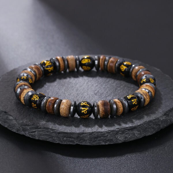 Mixed Wear 8mm Wood Spacer Hematite Bracelet - Image 6