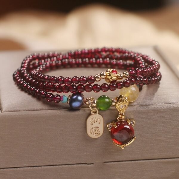 Natural Garnet Bracelet Female Bracelet Ethnic Style - Image 5