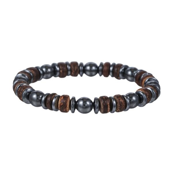 Mixed Wear 8mm Wood Spacer Hematite Bracelet - Image 5