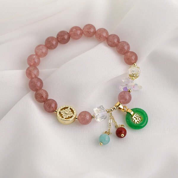 Design Crystal Stretch Bracelet Strawberry Crystal - Image 3