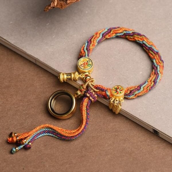 Hand-woven Cycle Tibetan Carrying Strap Bracelet - Image 7