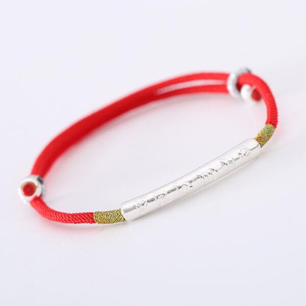 Tibetan Buddhist Handmade Mani Mantra Lucky Red String Bracelet - Image 12