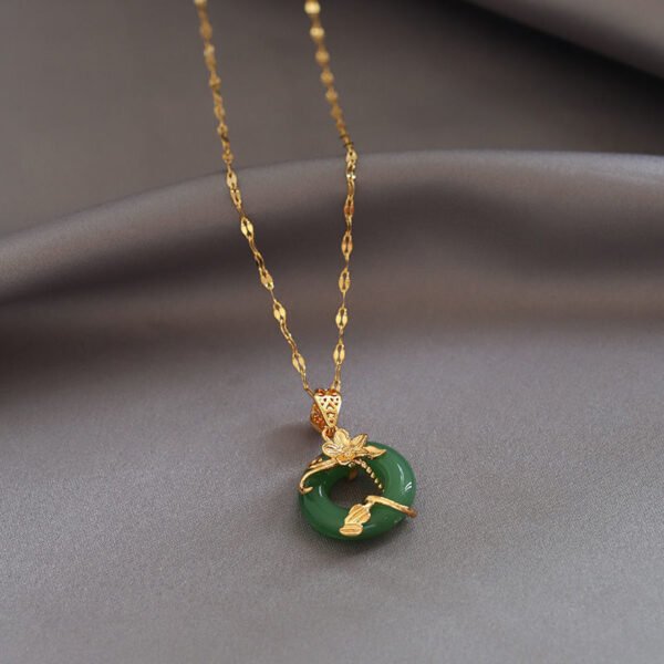 Japanese And Korean Lotus Leaves Lovers Necklace - Image 2