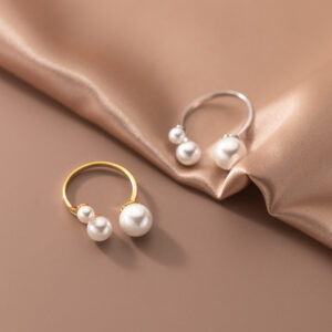 Women's All-match S925 Silver Shell Pearls Synthetic Pearl Ring