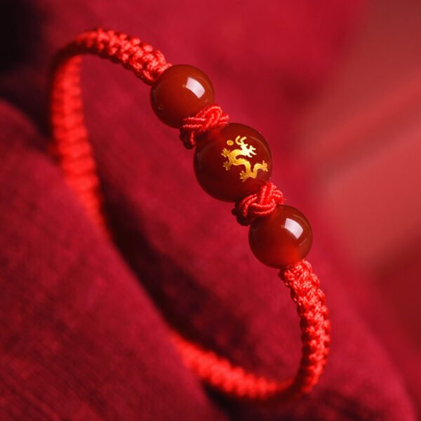 Zodiac Red Rope Bracelet Natural Red Agate
