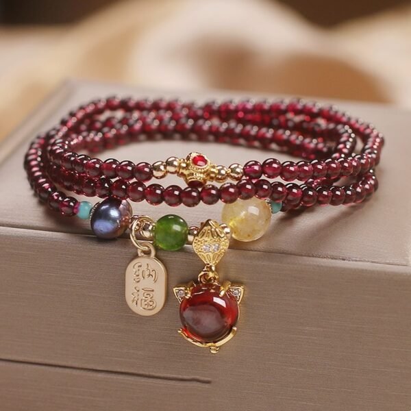 Natural Garnet Bracelet Female Bracelet Ethnic Style - Image 4