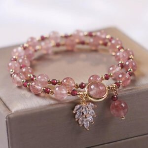 Healing of Love Strawberry Quartz Double Wrap Bracelet