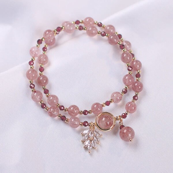 Healing of Love Strawberry Quartz Double Wrap Bracelet - Image 8
