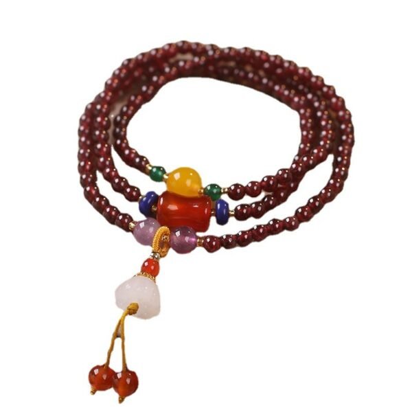 National Fashion Multi-layer Natural Garnet Beaded Bracelet - Image 7