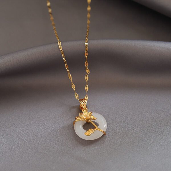 Japanese And Korean Lotus Leaves Lovers Necklace - Image 3