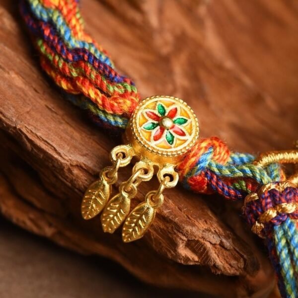 Hand-woven Cycle Tibetan Carrying Strap Bracelet - Image 8