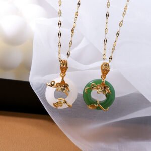 Japanese And Korean Lotus Leaves Lovers Necklace