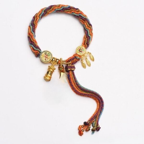 Hand-woven Cycle Tibetan Carrying Strap Bracelet - Image 3