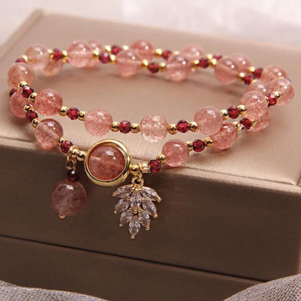 Healing of Love Strawberry Quartz Double Wrap Bracelet - Image 9