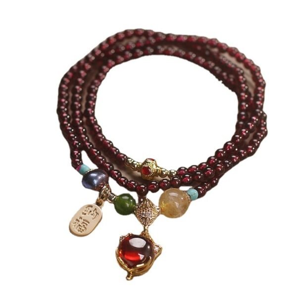 Natural Garnet Bracelet Female Bracelet Ethnic Style - Image 3