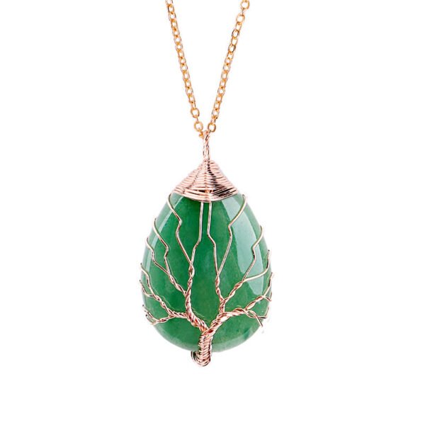 Natural Stone Tie Line Tree Of Life Pendant Necklace - Image 6