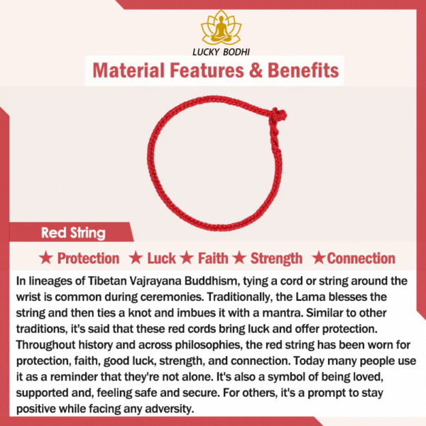 Tibetan Buddhist Handmade Mani Mantra Lucky Red String Bracelet - Image 13